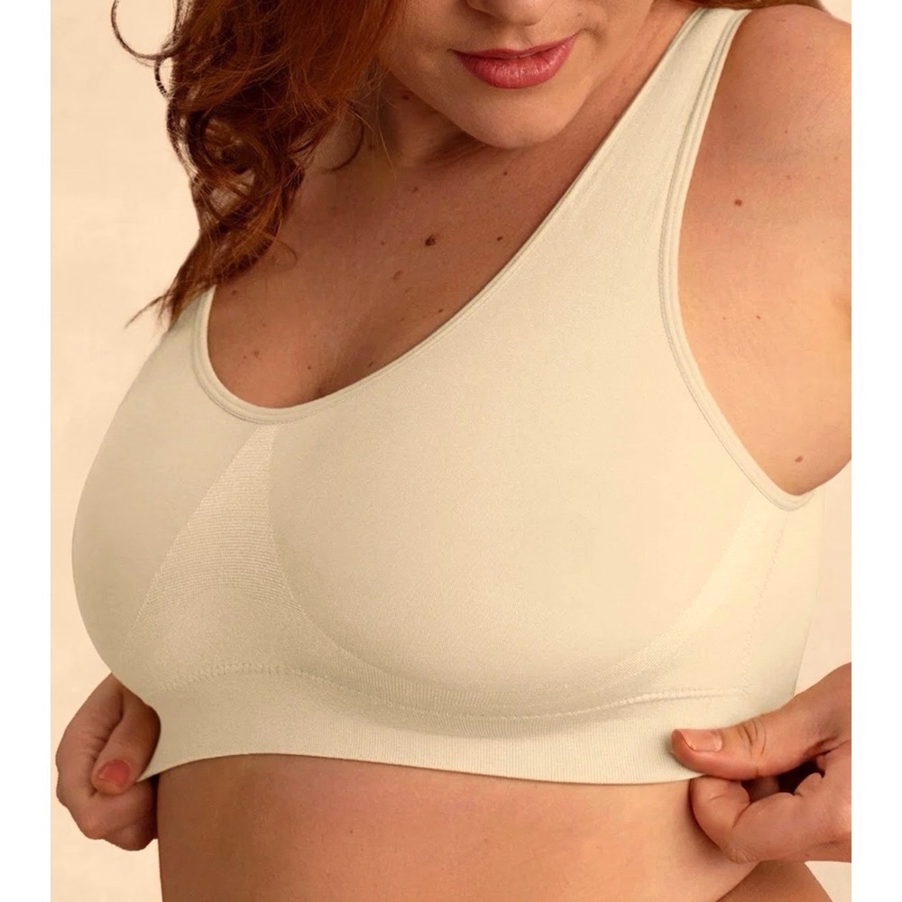 Truekind Everyday Throw-on Wireless Bralette 2XL Chai Seamless Pull-on Bra